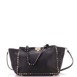 Valentino Garavani Medium Rockstud Tote Pebbled Leather